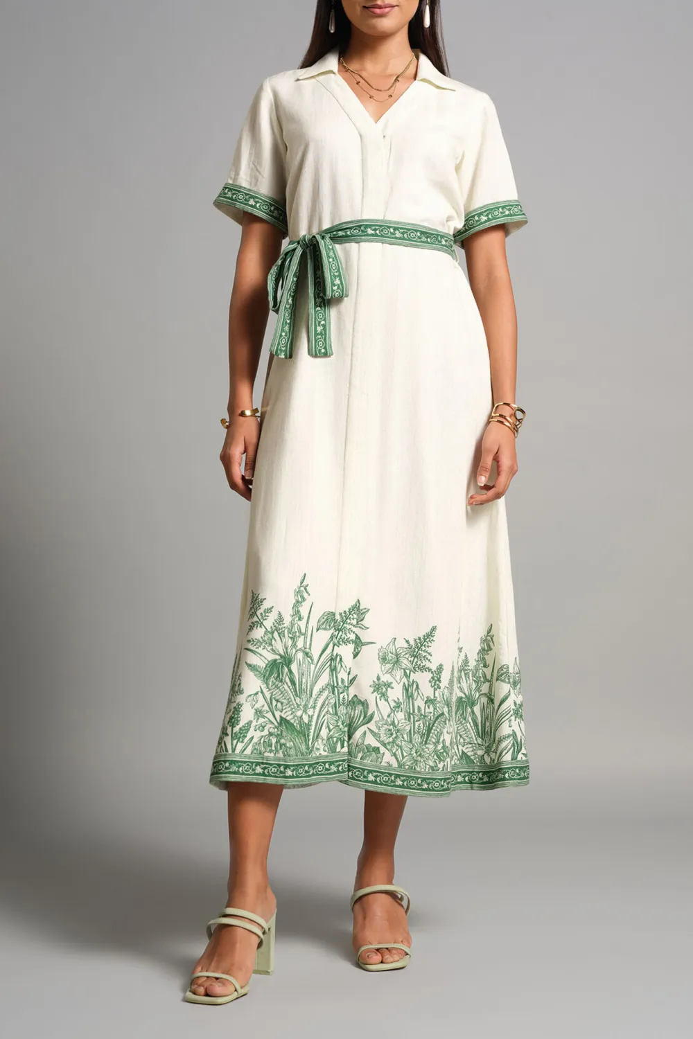 Casual Style Cream Dress