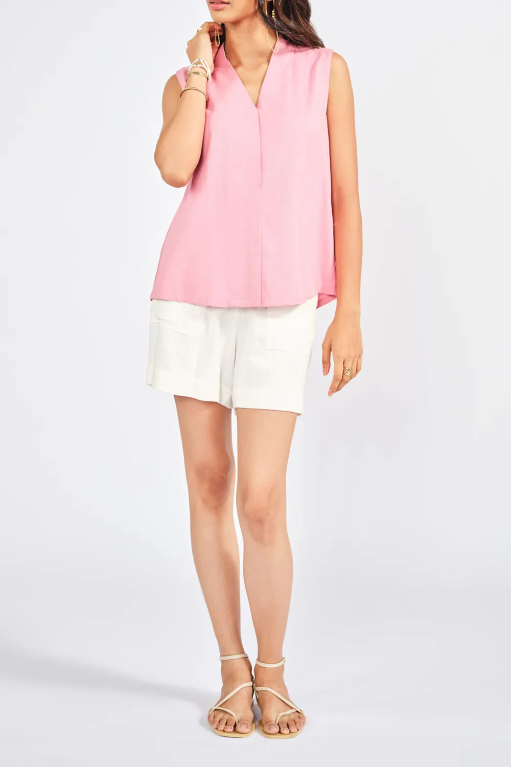 V-Neck The Poppy Pink  Top