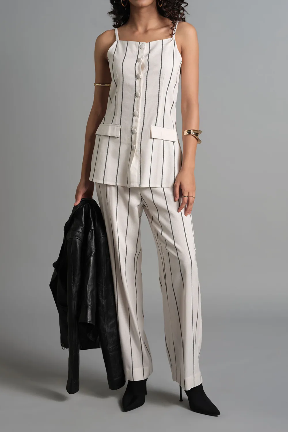 White Striped Stunner Top