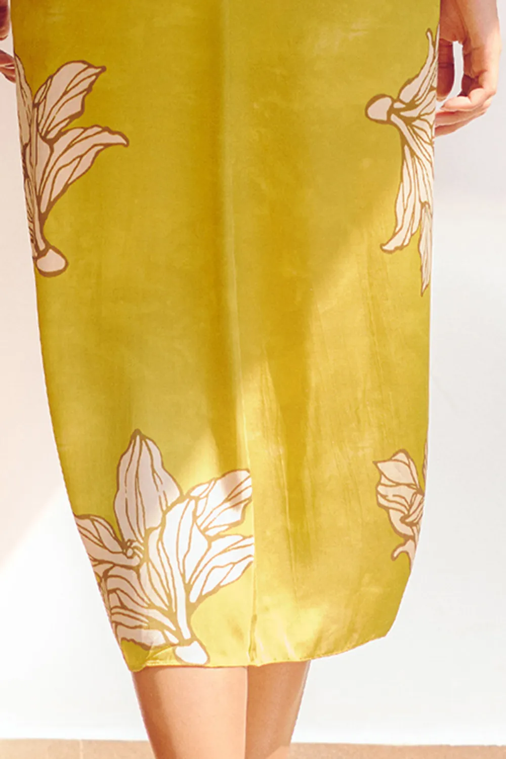 Mustard V-Neck Casual Style  Dress