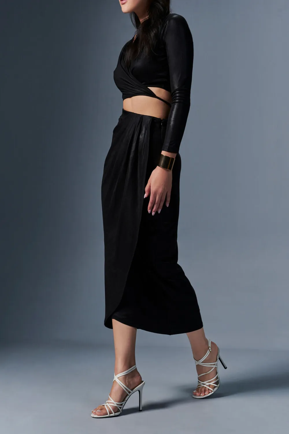 Black Casual Style Skirt Sets