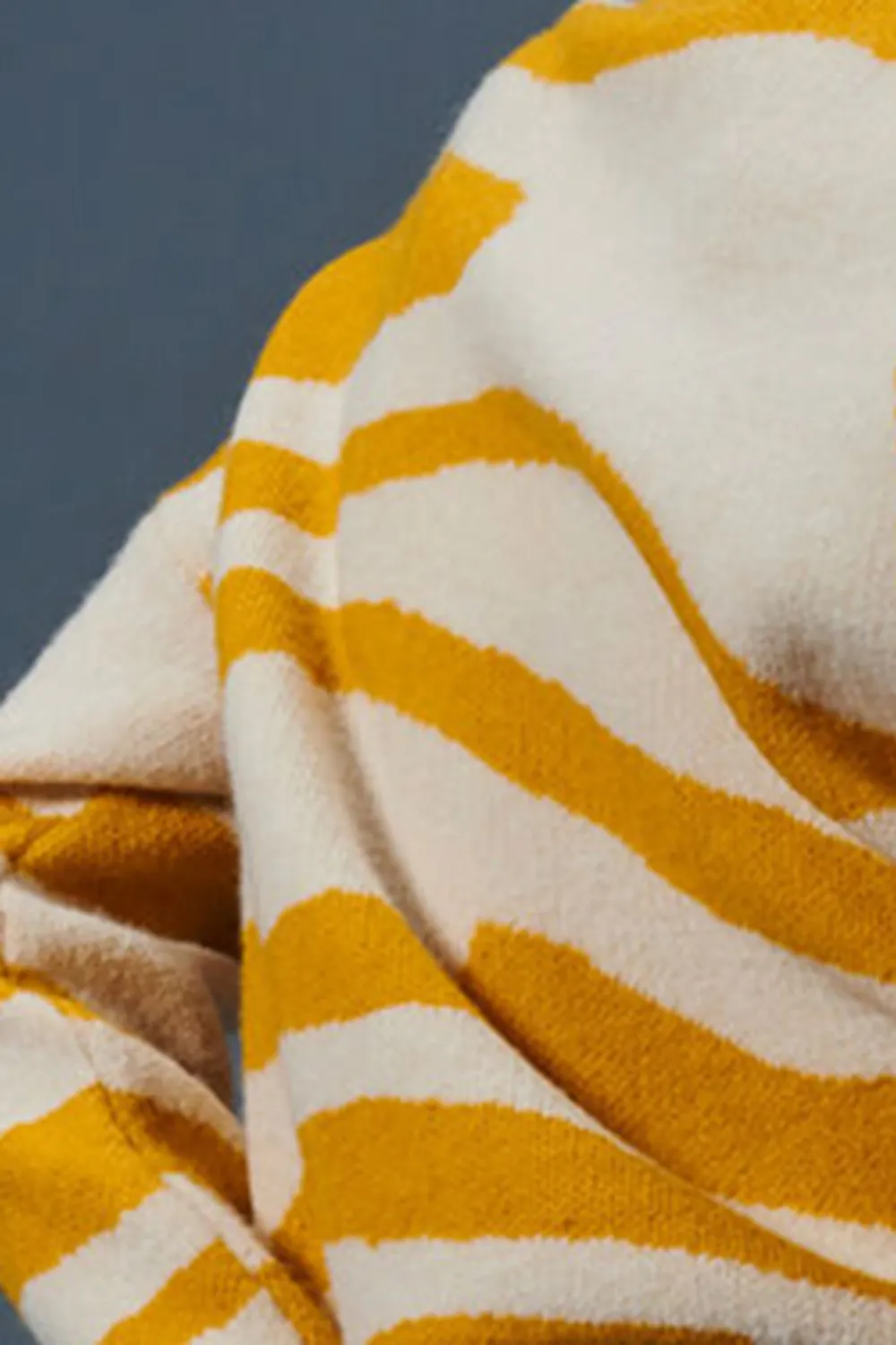 Yellow Long Sleeve Wave Sweater