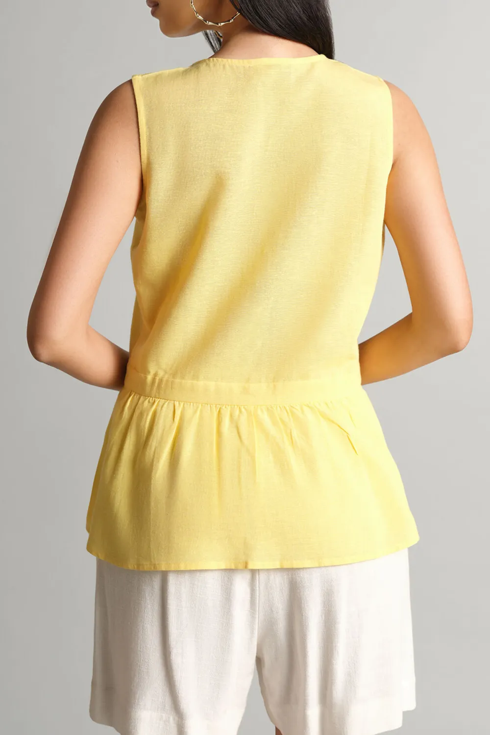 Round Neck Yellow Top