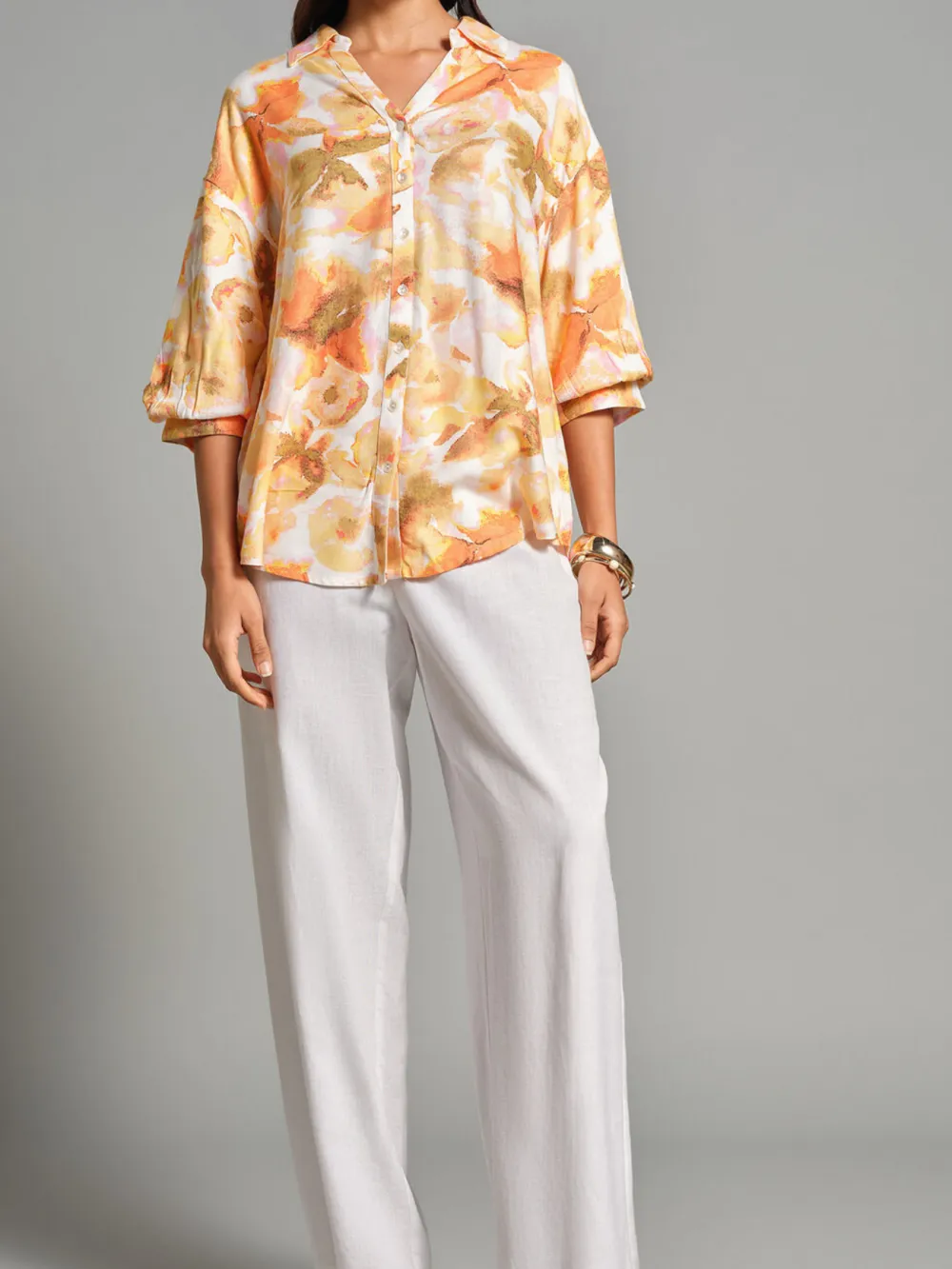 Casual Style Orange Shirt