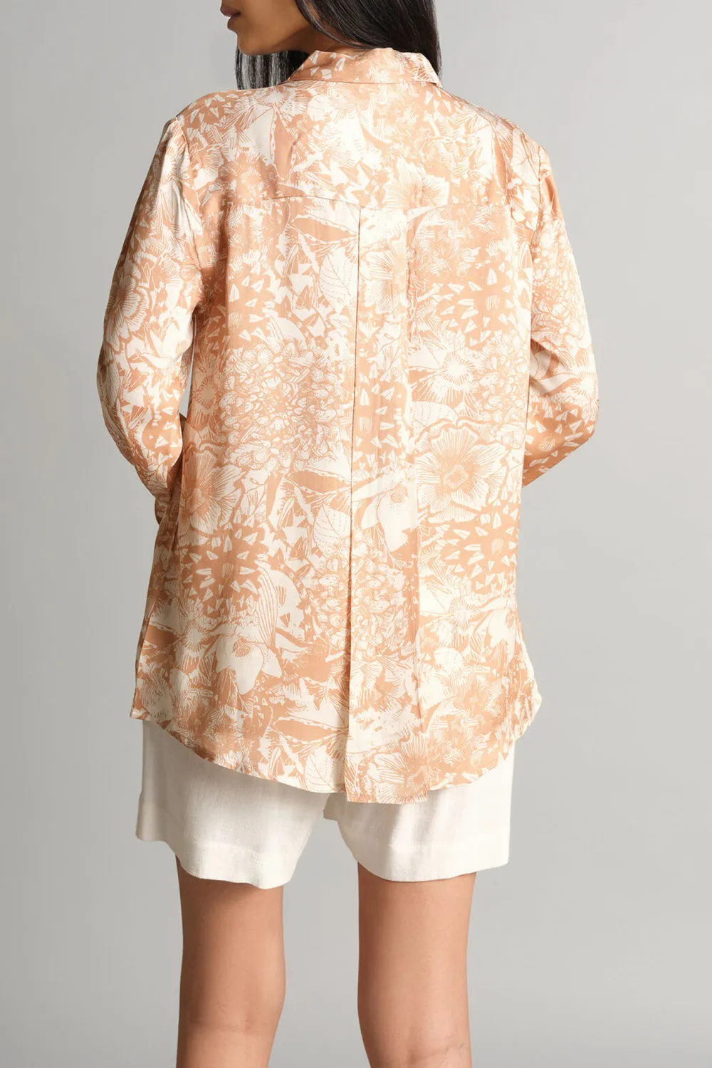 Beige Long Sleeve Casual Style Shirt